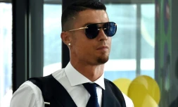 L'attaquant portugais Cristiano Ronaldo à l'aéroport Zhukovsky à 40km de Moscou le 1er juillet 2018