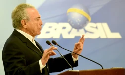 Le président brésilien Michel Temer, lors d'une déclaration à Brasilia, le 20 mai 2017