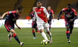 Le milieu de terrain Farès Bahlouli, alors sous le maillot de Monaco, face à Bordeaux le 1er avril 2016 à Louis-II