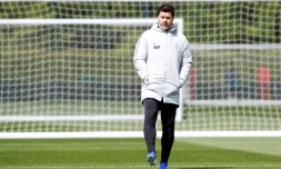 Le technicien de Tottenham Mauricio Pochettino avant de diriger une séance d'entraînement, le 29 avril 2019 à Enfield