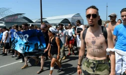 Marche Ă Nantes, le 29 juin 2019, en mĂ©moire de Steve Maia Caniço, disparu pendant la fĂȘte de la musique, au cours de laquelle des personnes sont tombĂ©es dans la Loire aprĂšs une opĂ©ration policiĂšre