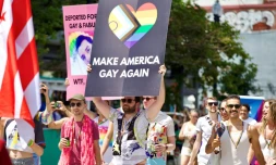 Participants à la WorldPride à Washington, DC, le 7 juin 2025