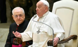 Le pape François s'exprime lors du Jubilé de la communication, le 25 janvier 2025 au Vatican 