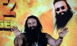 Le gourou de la secte Dera Sacha Sauda (DSS) Gurmeet Ram Rahim Singh, le 8 septembre 2015 à Bombay