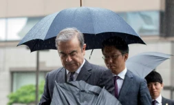 L'ex-PDG de Renault-Nissan Carlos Ghosn, à son arrivée au tribunal de Tokyo, le 24 juin 2019