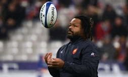 Le centre Mathieu Bastareaud avant un match du Tournoi des six Nations face au Pays de Galles, au Stade de France, le 1er février 2019