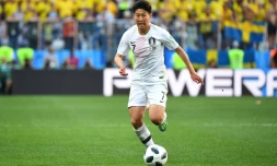 L'attaquant sud-coréen Son Heung-min lors du match face à la Suède joué à Moscou, le 18 juin 2018 pendant la coupe du Monde de Football