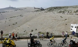 Nairo Quintana et Christopher Froome lors d'une étape du Tour de France au Mont Ventoux, le 14 juillet 2013