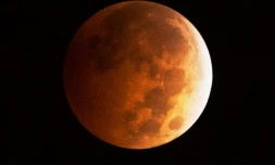 La Lune pendant une éclipse lunaire totale à Los Angeles le 8 octobre 2014.