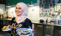 La cuisinière syrienne Malakeh Jazmati pose à Berlin, le 28 août 2017