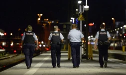 Des policiers sur les quais de la gare de Munich, le 31 août 2015
