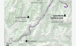 Carte de l'étape 18 du Tour de France le 24 juillet entre Vif et Courchevel