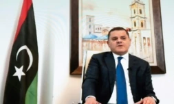 Abdel Hamid Dbeibah, Premier ministre par intérim de la Libye, le 3 février 2021 prÚs de GenÚve