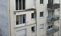 L'immeuble du 25 rue Maillé à Angers, le 16 octobre 2016, au lendemain de l'effondrement meurtrier d'un balcon