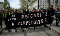 Des manifestants défilent contre la loi Travail à Nantes, le 20 avril 2016