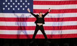 Elon Musk lors d'un événement de soutien à Donald Trump, à Oaks, en Pennsylvanie (Etats-Unis), le 18 octobre 2024