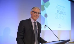 Le directeur général de Sanofi, Olivier Brandicourt, lors de la présentation des résultats 2015 au siège du groupe, à Paris, le 9 février 2016