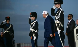 Le président américain Donald Trump arrive aux Pays-Bas le 24 juin 2025 pour participer au sommet de l’Otan à La Haye