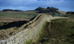 Une partie du mur d'Hadrien près d'Hexham, dans le nord de l'Angleterre le 19 janvier 2022