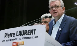 Le secrétaire national du Parti communiste, Pierre Laurent, le 17 septembre 2017 à La Courneuve près de Paris