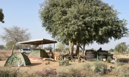 Des soldats togolais à Yemboate, poste frontalier du nord du Togo avec le Burkina Faso, le 17 février 2020