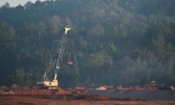 Site du géant étatique chinois China Rare Earth Group qui assure l'exploitation des terres rares, le 21 novembre 2025 à Ganzhou, dans la province du Jiangxi, dans l'est de la Chine