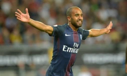 Lucas, du PSG, le 6 août, pour le Trophée des champions, à Klagenfurt (Autriche)