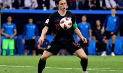 Le milieu croate Luka Modric lors du quart de finale face aux Russes, à Sotchi, le 7 juillet 2018