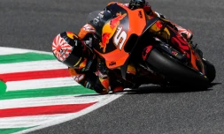 Le pilote français Johann Zarco au guidon de sa KTM lors des qualifs pour le GP d'Italie, sur le circuit de Mugello, le 1er juin 2019