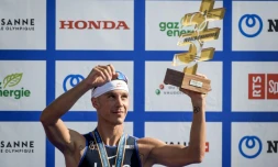 Premier sacre mondial pour le triathlète français Vincent Luis à Lausanne le 31 août 2019