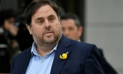 Le numéro deux du gouvernement catalan, Oriol Junqueras, arrive à l'Audience nationale, le 2 novembre 2017 à Madrid