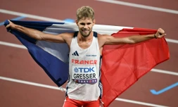 Le Français Jimmmy Gressier, médaillé de bronze du 5.000 m, aux Mondiaux d'athlétisme à Tokyo, le 21 septembre 2025
