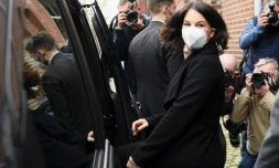 Annalena Baerbock, chef de file des GrĂŒnen (Verts) pour les Ă©lections lĂ©gislatives du 26 septembre en Allemagne, le 19 avril 2021 Ă Berlin