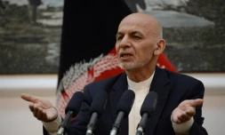Le président afghan Ashraf Ghani lors d'une conférence de presse au palais présidentiel à Kaboul le 30 juin 2018
