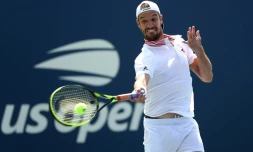 Le Français Richard Gasquet face au Japonais Yuichi Sugita au 1er tour de l'US Open, le 28 août 2018 à New York 