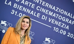 L'actrice américaine Trace Lysette à la Mostra de Venise pour la présentation du film "Monica", le 3 septembre 2022