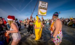 Traditionnel bain de mer du 1er janvier 2016 à Malo-Les-Bains