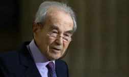 Robert Badinter lors d'un discours Ă l'occasion du 40e anniversiare de l'abolition de la peine de mort au Pantheon Ă Paris, le 9 octobre 2021