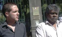 Mercredi 3 août 2011 - Conférence de presse de l'UNEF sur l'embauche de travailleurs étrangers à EDF.
(Photo Michel Désiré)