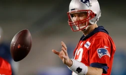 Tom Brady des New England Patriots lors d'un entraînement, le 30 janvier 2019 à Atlanta