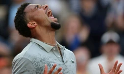 Le Français Arthur Fils a gagné son premier match au premier tour de Roland-Garros le 26 mai 2025 à Paris
