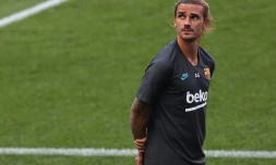 L'attaquant français du FC Barcelone Antoine Griezmann à la veille du quart de finale de Ligue des champions contre le Bayern Munich, le 13 août 2020 à Lisbonne