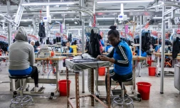 Des employées d'une usine de confection dans le parc industriel de Hawassa, le 1er octobre 2019 dans le sud de l'Ethiopie