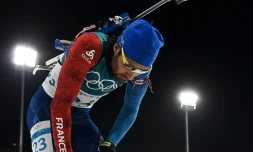 Le biathlète français Martin Fourcade très déçu après son 20km individuel aux JO de Pyeongchang, le 15 février 2018