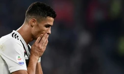 La star de la Juventus, Cristiano Ronaldo, lors d'un match de Serie A face à Naples, à Turin, le 29 septembre 2018