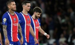 La déception des joueurs du PSG après leur défaite à domicile face à Monaco, le 4 septembre 2026 au Parc des Princes