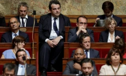 Thierry Solère (c), membre du groupe parlmentaire des "Constructifs", le 28 juin 2017 à l'Assemblée nationale