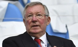 L'ancien manager de Manchester United Alex Ferguson assiste au match de Premier League entre ManU et Manchester City, le 7 avril 2018 à Manchester 