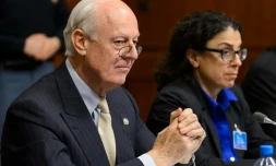 L'émissaire de l'ONU pour la Syrie, Staffan de Mistura à GenÚve, le 1er février 2016