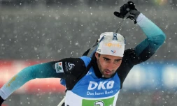 Le biathlète français Martin Fourcade, lors du relais à Ruhpolding, le 18 janvier 2020